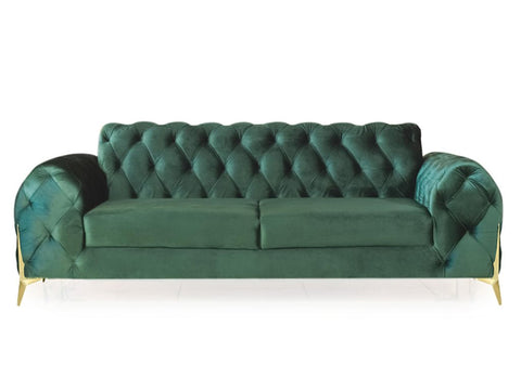 Emerald Gem | Chesterfield 3+2 Sofa Set, Green Velvet