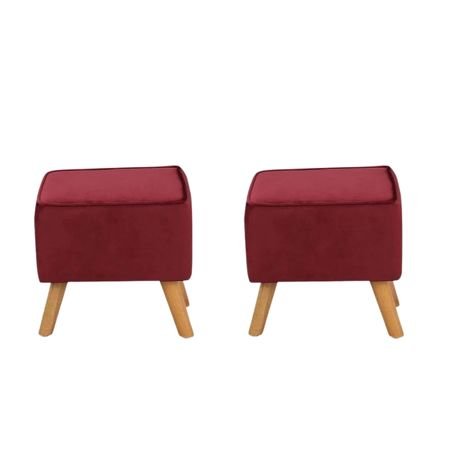 Crimson Comfort | Luxurious Velvet Armchair and Ottoman, Ruby Red
