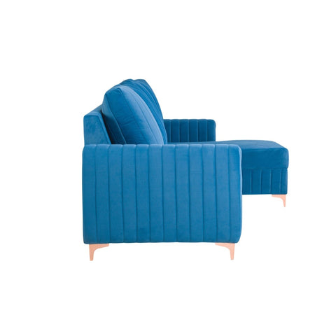 Ocean Calm | Indigo Bliss L-Shaped Sectional Sofa, Deep Blue
