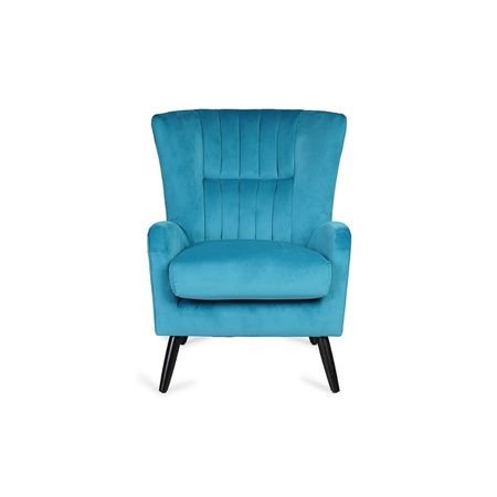 Azure Bliss | Lumina High-Back Armchair, Blue