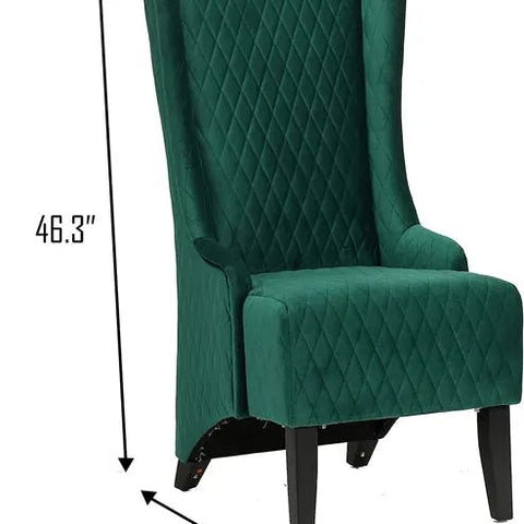 Emerald Enclave | Windsor Quilted Wingback Armchair, Dark Green