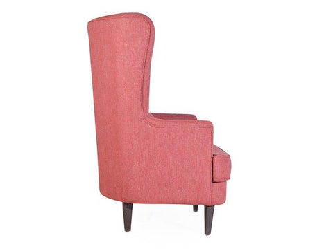 Scarlet Elegance | Windsor High-Back Wing Chair, Ruby Red
