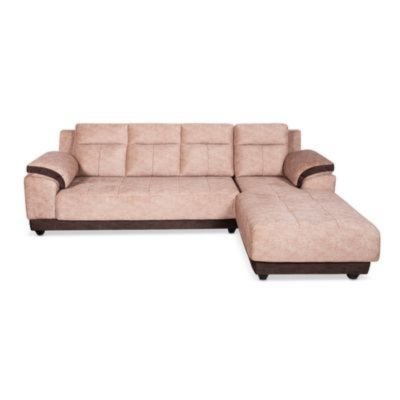 Zenith Home | Majestic Comfort L-Shaped Sectional Sofa, Beige and Espresso