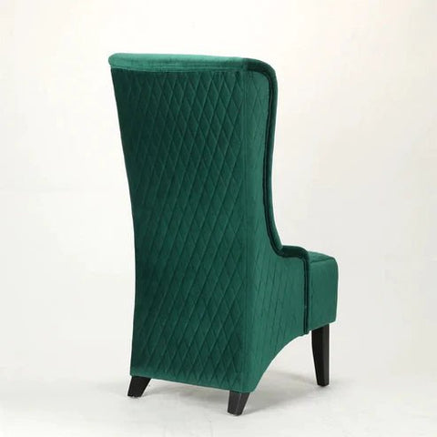 Emerald Enclave | Windsor Quilted Wingback Armchair, Dark Green