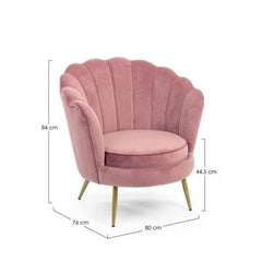 Blush Elegance | Serafina Scalloped Armchair, Soft Pink