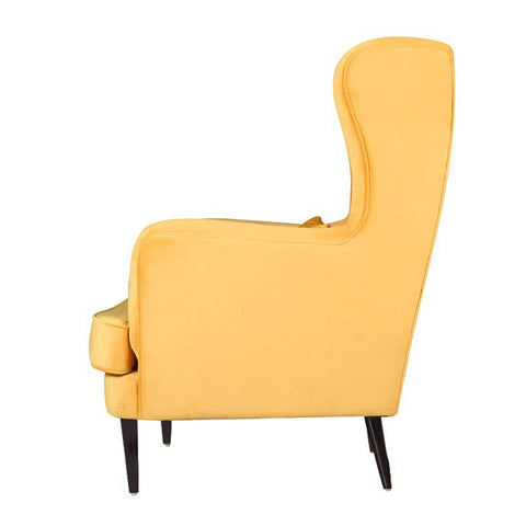 Golden Embrace | Haven Wingback Armchair, Sunshine Yellow