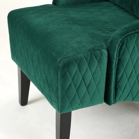 Emerald Enclave | Windsor Quilted Wingback Armchair, Dark Green