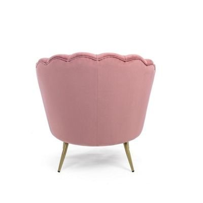 Blush Elegance | Serafina Scalloped Armchair, Soft Pink