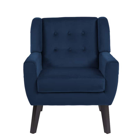 Indigo Luxe | Skyline High-Back Tufted Armchair, Dark Blue