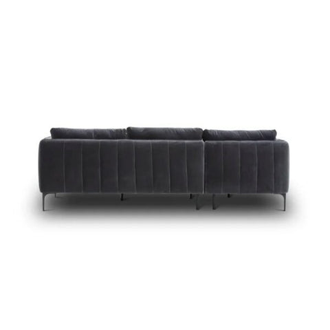 Urban Loft | Meridian Modern L-Shaped Sectional Sofa, Slate Gray