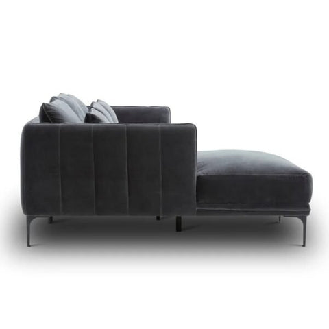 Urban Loft | Meridian Modern L-Shaped Sectional Sofa, Slate Gray