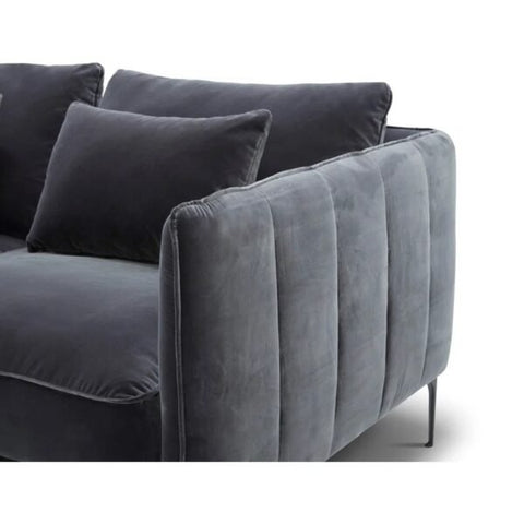 Urban Loft | Meridian Modern L-Shaped Sectional Sofa, Slate Gray
