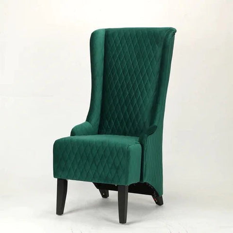 Emerald Enclave | Windsor Quilted Wingback Armchair, Dark Green