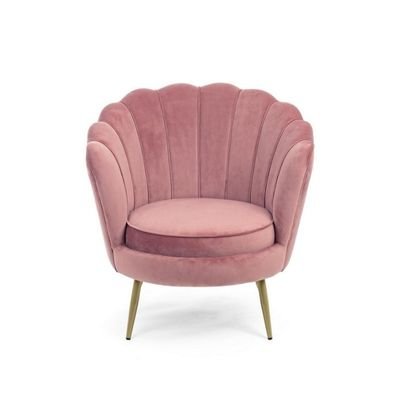 Blush Elegance | Serafina Scalloped Armchair, Soft Pink