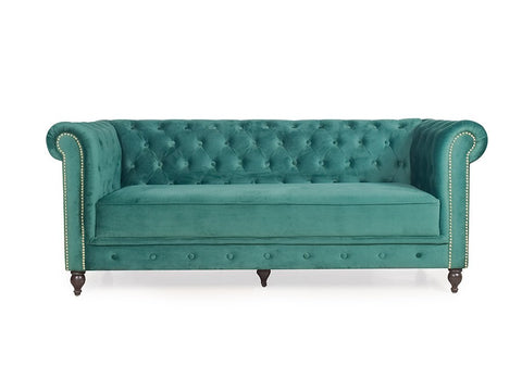 Emerald Opulence | Chesterfield 3+2 Sofa Set, Green Velvet