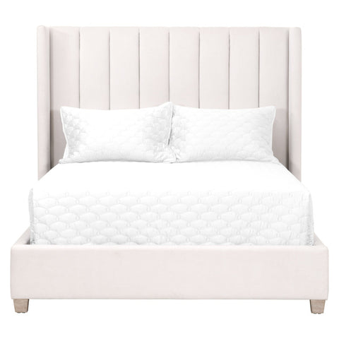 E-Furniture | Whispering Breeze Upholstered Queen Size Bed, Misty Lavender
