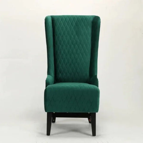 Emerald Enclave | Windsor Quilted Wingback Armchair, Dark Green