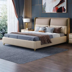 E-Furniture | Tranquil Dreams Upholstered Twin Size Bed, Misty Blue