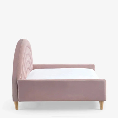 E-Furniture | Blush Velvet Dream Upholstered Queen Size Bed