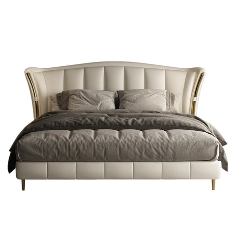 E-Furniture | Celestial Reverie Upholstered Queen Size Bed, Moonlit Azure