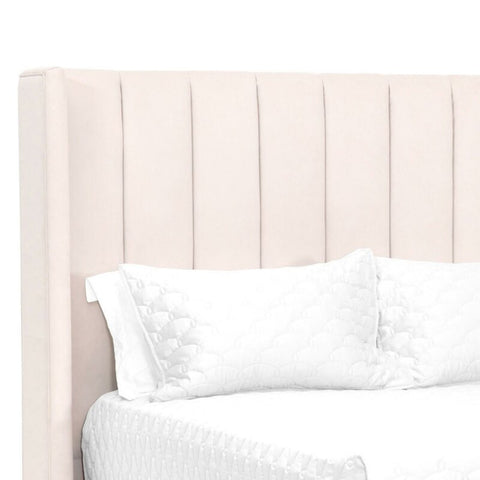 E-Furniture | Whispering Breeze Upholstered Queen Size Bed, Misty Lavender