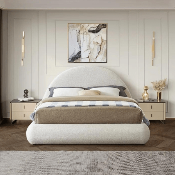 E-Furniture | Coastal Retreat Upholstered Full Size Bed, Ocean Mist