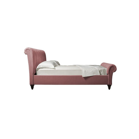 E-Furniture | Rosette Blush King-Size Upholstered Bed, Pastel Perfection