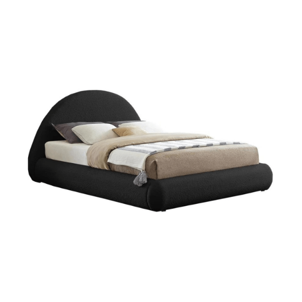 E-Furniture | Urban Chic Upholstered King Size Bed, Charcoal Gray