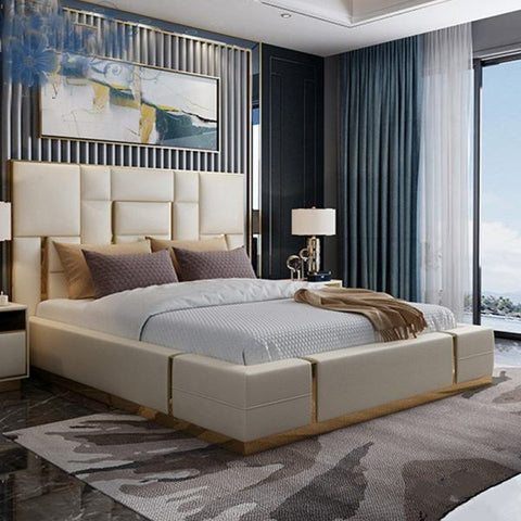 E-Furniture | Tranquil Dreamspace King-Size Upholstered Bed, Serene Spectrum