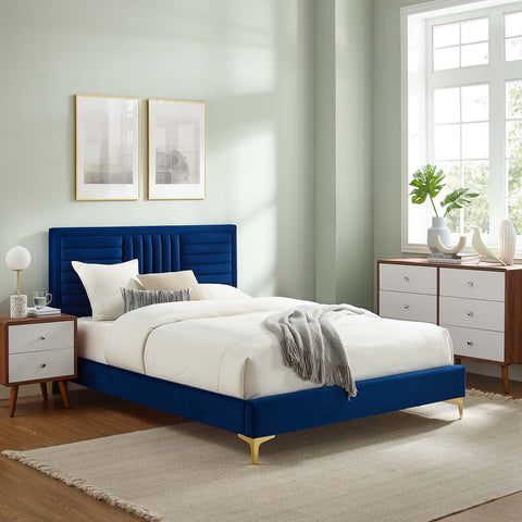 The e-Furniture Velvet Haven Upholstered Bed