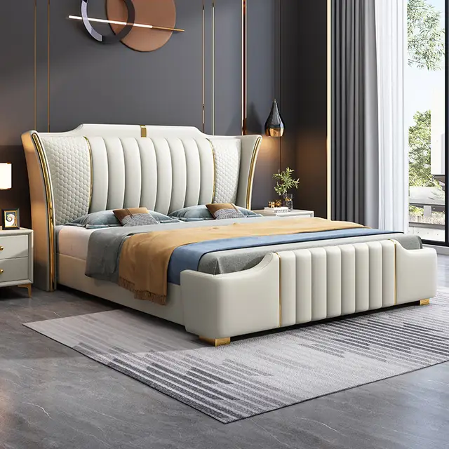 E-Furniture | Mirage Comfort King-Size Upholstered Bed, Neutral Harmony