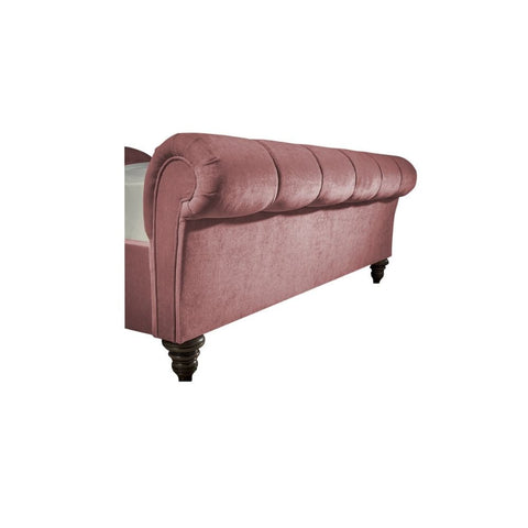 E-Furniture | Rosette Blush King-Size Upholstered Bed, Pastel Perfection