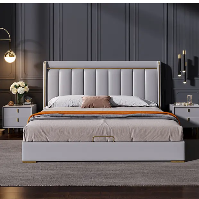 E-Furniture | Celestial Slumber King-Size Upholstered Bed, Ivory Whisper