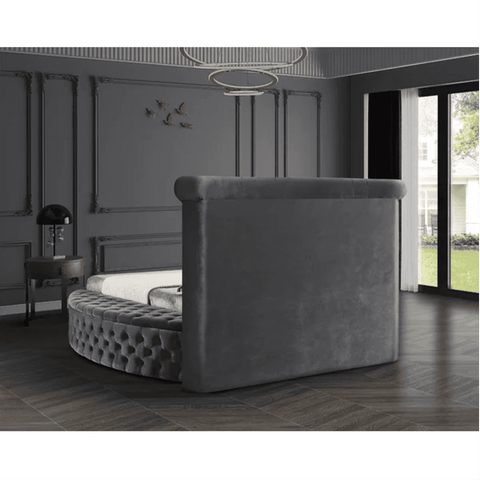 E-Furniture | Luna Serenade Upholstered queen Size Bed, Moonlit Gray
