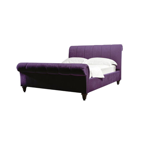 E-Furniture | Lavender Luxe King-Size Upholstered Bed, Majestic Mauve