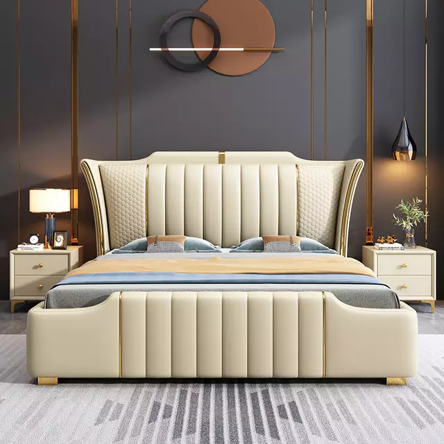 E-Furniture | Mirage Comfort King-Size Upholstered Bed, Neutral Harmony