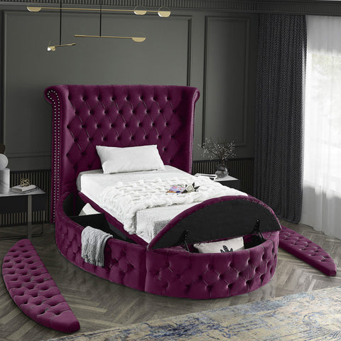 The e-Furniture Regal Velvet Wingback Bed