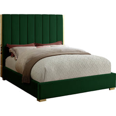 Royal E Furniture | Emerald Majesty King Size Upholstered Bed, Forest Green