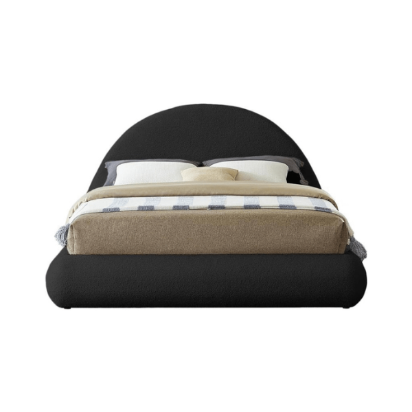 E-Furniture | Urban Chic Upholstered King Size Bed, Charcoal Gray