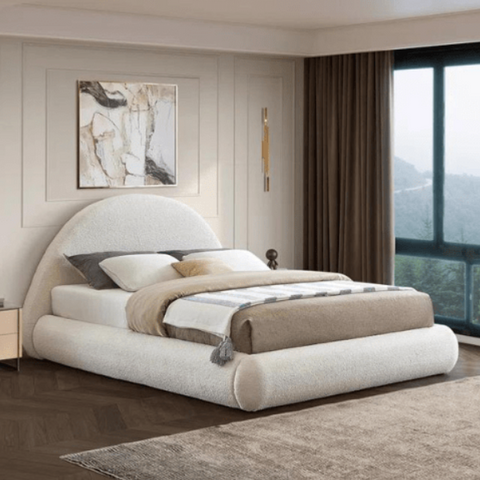 E-Furniture | Coastal Retreat Upholstered Full Size Bed, Ocean Mist