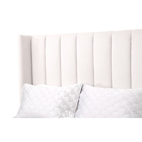 E-Furniture | Whispering Breeze Upholstered Queen Size Bed, Misty Lavender