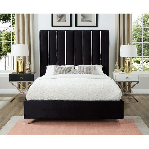 The e-Furniture Midnight Noir Upholstered Queen Size Bed