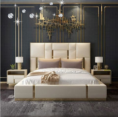 E-Furniture | Tranquil Dreamspace King-Size Upholstered Bed, Serene Spectrum