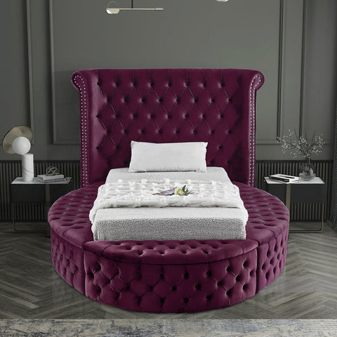 The e-Furniture Regal Velvet Wingback Bed