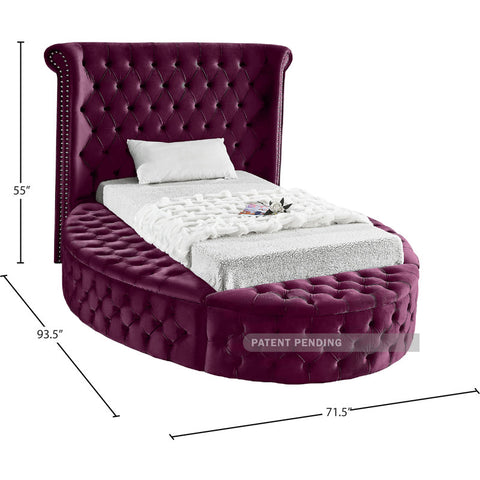 The e-Furniture Regal Velvet Wingback Bed