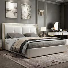 E-Furniture | Tranquil Dreams Upholstered King Size Bed, Misty Blue