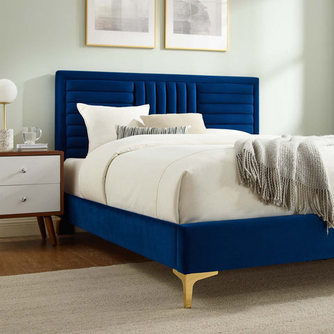 The e-Furniture Velvet Haven Upholstered Bed