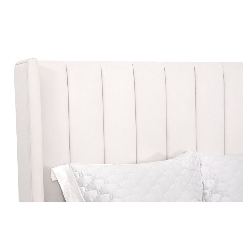E-Furniture | Whispering Breeze Upholstered Queen Size Bed, Misty Lavender