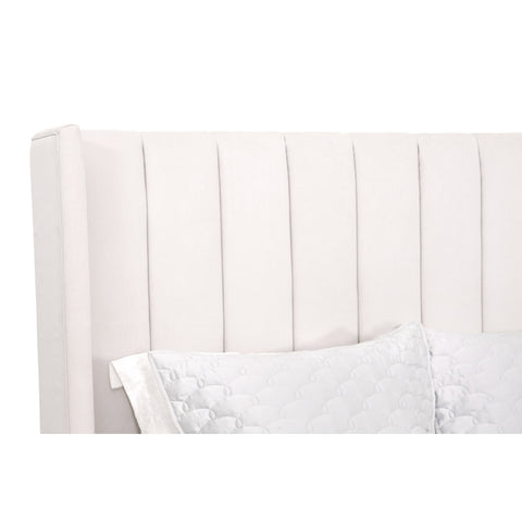 E-Furniture | Whispering Breeze Upholstered Queen Size Bed, Misty Lavender