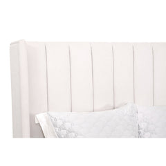 E-Furniture | Whispering Breeze Upholstered Queen Size Bed, Misty Lavender